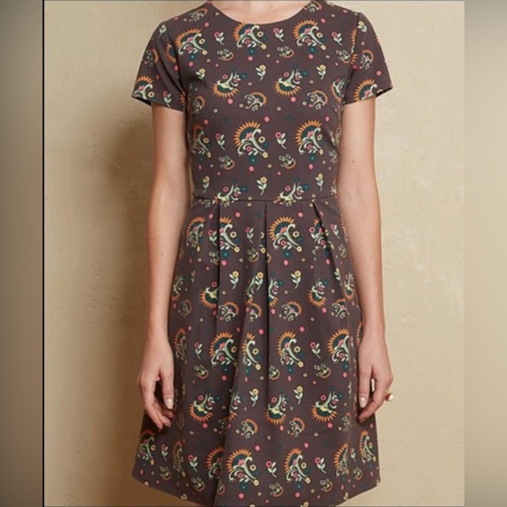 Matilda Jane Orange and Yellow Fit and Flare Casual Dress